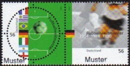 Allemagne 2002 Y&T 2086/7. Surchargés « Muster », Spécimen, Pour La Presse Philatélique. Coupe Du Monde De Foot - 2002 – South Korea / Japan