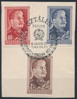1949/1950 Sztálin (I.) Vágott Sor Kivágáson (3.000) - Autres & Non Classés