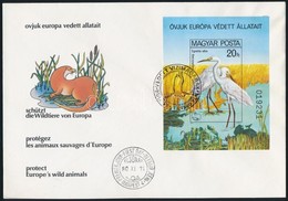 1980 Madarak - Védett Vízimadarak Vágott Blokk FDC-n (6.000) - Altri & Non Classificati