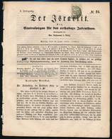 1861 Der Israelit Mainzi Zsidó újság  Thurn Und Taxis Bélyeg Maradványával / Jewish Newspaper From Germany With Remainde - Other & Unclassified