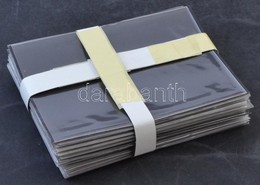 100 Db Víztiszta Műanyag Tasak Fekete Karton Betéttel 13 X 18 Cm - Sonstige & Ohne Zuordnung