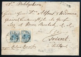 1850 9kr Pár Ajánlott Levél Előlapon ,,MISKOLCZ' - Sonstige & Ohne Zuordnung