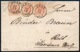 1852 3kr + (sérült) 3kr HP I Pár Levélen 'ARAD' - 'PESTH' - Sonstige & Ohne Zuordnung