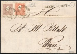 1860 5kr +10 Kr + A Hátoldalon Elvágott 10kr Ajánlott Levélen 'WARASDIN' - 'WIEN' - Autres & Non Classés