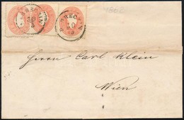 1862 3x5kr Levélen 'DEBRECZIN' -Wien - Otros & Sin Clasificación