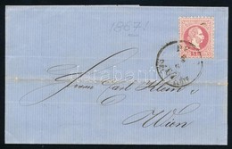 1867 5kr Levélen/ On Cover ,,PEST DÉL ELŐTT' - ,,WIEN' - Sonstige & Ohne Zuordnung