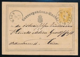 1870 Díjegyes Levelezőlap 'SZOMBATHELY' - 'WIEN' - Sonstige & Ohne Zuordnung