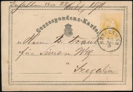 1871 Díjjegyes Levelezőlap / PS-card 'SZT:TAMÁS' - Szegedin - Other & Unclassified