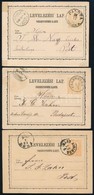 1872 3 Db 2kr Díjjegyes Levelezőlap, III. Típus Narancs Színben / 2kr PS-cards, III. Type - Altri & Non Classificati