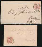 1873 5kr Díjjegyes Levél 'GYŐR / RAAB' + 1874 Levél 5kr Bérmentesítéssel 'PEST' - Other & Unclassified