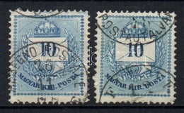 O 1874 2 X 10kr 'ASSEGNO POSTALE (FIUM)E' + 'FIUME POSTAUTALVÁNY' - Other & Unclassified