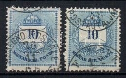 O 1874 2 X 10kr 'ASSEGNO POSTALE (FIUM)E' + 'FIUME POSTAUTALVÁNY' - Altri & Non Classificati