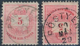 O 1881 5kr + 1889 5kr 'PÖSTYÉN' - Sonstige & Ohne Zuordnung