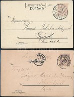 1899-1900 2 Db Képeslap Pályaudvari Bélyegzéssel 'GYŐR' + 'SZOMBATHELY' - Altri & Non Classificati