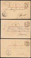 1876 3 Db 2kr Díjjegyes Levelezőlap, Színváltozatokban - Other & Unclassified