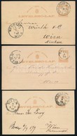 1876 3 Db 2kr Díjjegyes Levelezőlap, Vízjel IV. / 2kr PS-cards - Altri & Non Classificati