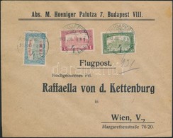 1918. Jul. 8. Légi Levél Bécsbe 1K50f Repülő Posta Bélyeggel és 1.80K Kiegészítő Bérmentesítéssel / Mi 210 With Addition - Other & Unclassified