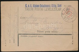 1917 Tábori Posta Levelezőlap 'K.u.k. Alpines-Detachement.-Rittm. Soré' + 'FP 372 A' - Sonstige & Ohne Zuordnung