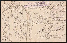 1918 Képeslap / Postcard 'BRIEFZENSUR Der  K.u.k. Seeflugstation Pola' + 'MFP POLA' - Other & Unclassified