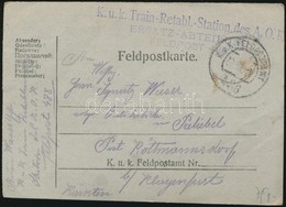 1918 Tábori Posta Levelezőlap 'K.u.k. Train-Retabl.-Station Des A.O.K. ERSATZ-ABTEILUNG' + 'FP 488' - Other & Unclassified