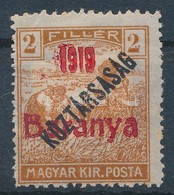 * Baranya I. 1919 Arató/Köztársaság 20f Vörös Felülnyomással Próbanyomat, Garancia Nélkül (**30.000) - Otros & Sin Clasificación