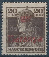 ** Baranya I. 1919 Károly 20f Vörös Felülnyomással Próbanyomat, Garancia Nélkül (**22.000) - Sonstige & Ohne Zuordnung