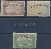 * Bánát-Bácska 1919 Parlament 50f, 75f és 80f Hamisítványok összehasonlító Célra - Other & Unclassified