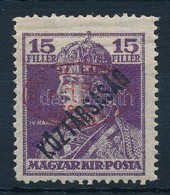 ** Debrecen I. 1919 Károly/Köztársaság 15f Piros Felülnyomással, Garancia Nélkül (55.000) - Autres & Non Classés