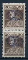 ** Debrecen I. 1919 Károly 20f Pár Kék Felülnyomással, Garancia Nélkül (50.000) - Other & Unclassified