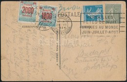 1924 Franciaországból Küldött Képeslap 1000K és 2000K Portóval Budapestre - Sonstige & Ohne Zuordnung