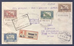 1924 (13. Díjszabás) Ajánlott Légi Nyomtatvány Svájcba 'BUDAPEST-WIEN' Légi Irányító Bélyegzéssel / Registered Airmail P - Autres & Non Classés