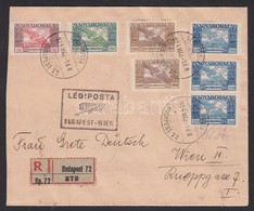 1924 (13. Díjszabás) Légi Ajánlott Levél Bécsbe Ikarusz Bélyegekkel Bérmentesítve / Registered Airmail Cover To Vienna - Sonstige & Ohne Zuordnung