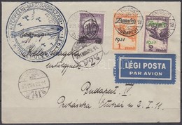 1931 Zeppelin Magyarországi Körrepülés Levél 2P Helyett Zeppelin 1P és 2P Bélyeggel (Ritka!), Debreceni Ledobás / Zeppel - Altri & Non Classificati