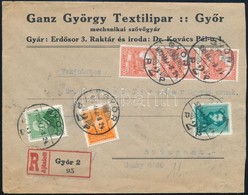 1933 Ajánlott Levél 6 Bélyeges Vegyes Bérmentesítéssel / Registered Cover With Mixed Franking 'GYŐR' - Budapest - Andere & Zonder Classificatie