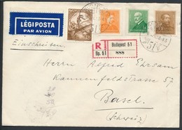 1934 Ajánlott Légi Levél Svájcba / Registered Airmail Cover To Switzerland - Autres & Non Classés