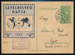 1937 Levélbélyeg Napja 6f Díjjegyes Levelezőlap - Altri & Non Classificati