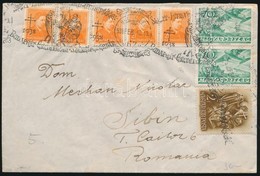 1938 Levél Arcképek 5 X 2f + Szent István 2f + Repülő 2 X 10f Bérmentesítéssel Szent István Alkalmi Bélyegzéssel Romániá - Altri & Non Classificati