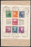 1938 Ajánlott Légi Levél Eucharisztikus Blokk Bérmentesítéssel Párizsba / Mi Block 3 On Registered Airmail Cover To Pari - Other & Unclassified