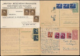 1945-1946 7 Db Futott Levelezőlap, Az Egyiken Tévnyomatos Bélyeg - Other & Unclassified