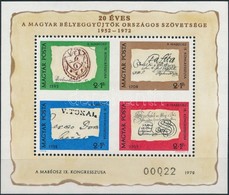 ** 1972 MABEOSZ Küldöttközgyűlés Középen Fogazatlan Ajándék Blokk (30.000) / Mi Block 88 Present Of The Post, Imperforat - Autres & Non Classés