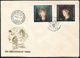 1986 Bélyegnap (59.) Vágott Sor + Vágott Blokk 2 Db FDC-n (7.500) - Altri & Non Classificati