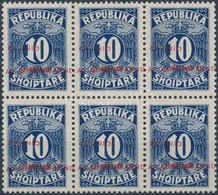 ** 1925 Portó Mi 26 Hatostömb Több Eltolódott és 1 Fordított Felülnyomással / Postage Due Mi 26  Block Of 6 With More Sh - Otros & Sin Clasificación