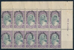 ** 1928 Mi 198 ívsarki Tízestömb / Corner Block Of 10 - Otros & Sin Clasificación