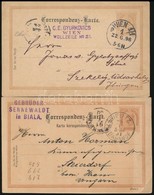 1891/1896 2 Db 2kr Díjjegyes Levelezőlap 'WIEN' - 'SZÉKELYUDVARHELY' és 'BIELITZ / BAHNHOF' Magyarországra Küldve (szép  - Other & Unclassified