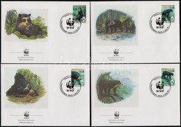 1991 WWF: Pápaszemes Medve Sor 4 FDC-n Mi 1137-1140 - Otros & Sin Clasificación