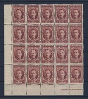 ** 1921 Mi 165 ívsarki Húszas Tömb / Corner Block Of 20 - Altri & Non Classificati