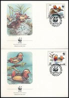 1987 WWF Mandarinréce Sor Mi 2865-2868 4 FDC - Sonstige & Ohne Zuordnung