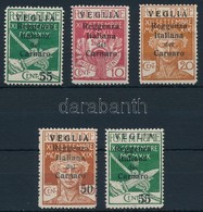 * Carnaro-sziget 1920 5 Klf Forgalmi Mi 28-30 II, 32-33 II - Other & Unclassified