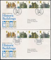 1978 2 Db Történelmi épületek Sor Mi 760-763 + 2 Db Blokk Mi 1 4 FDC-n - Sonstige & Ohne Zuordnung