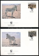 1991 WWF Zebra Sor Mi 702-705 4 Db FDC-n - Autres & Non Classés